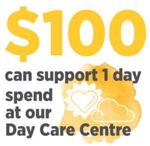 $100 donation can support 1 day spend at out Day Care Center
